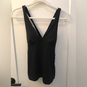 Athleta Black Plunge Tankini Top